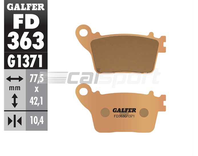 FD363-G1371 - Galfer Brake Pads, Rear, Sinter Street - only ABS
