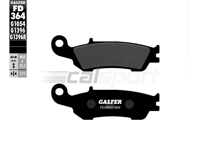 FD364-G1054 - Galfer Brake Pads, Front, Semi Metal - only 450 F