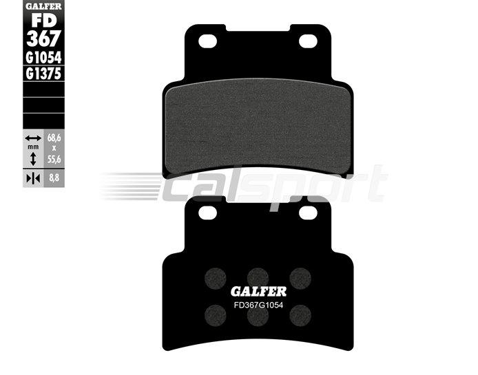 FD367-G1054 - Galfer Brake Pads, Front, Semi Metal - inc ABS