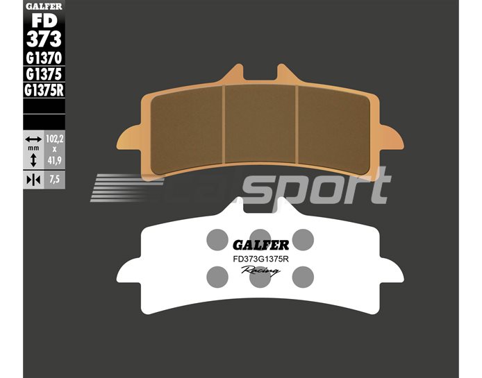 FD373-G1375R - Galfer Brake Pads, Front, Sinter Sport Race - S,S Black