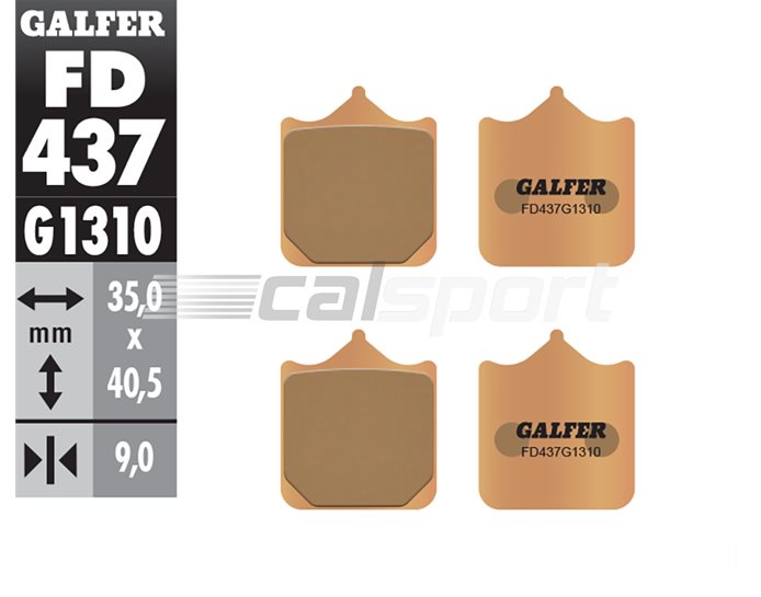 FD437-G1310 - Galfer Brake Pads, Front, Sinter Race - only Forged wheels
