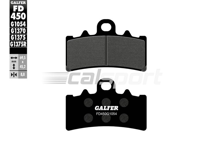 Galfer Brake Pads, Front, Semi Metal - only ABS