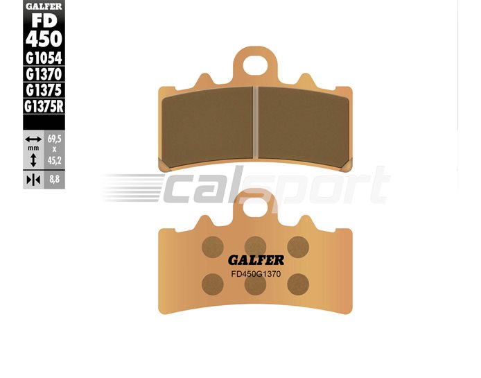 FD450-G1370 - Galfer Brake Pads, Front, Sinter Street - only Cast wheels