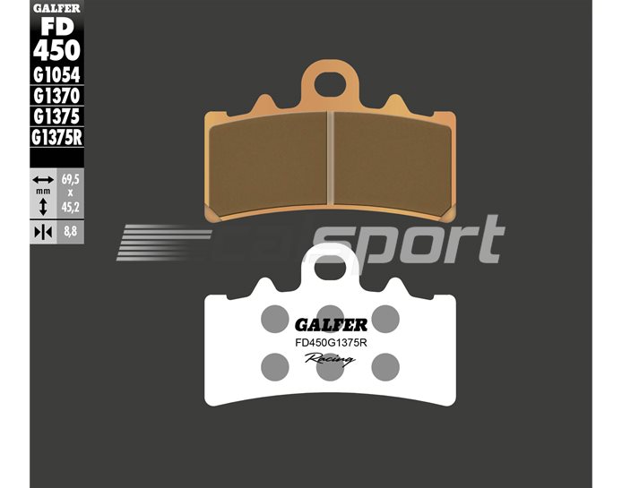 FD450-G1375R - Galfer Brake Pads, Front, Sinter Sport Race