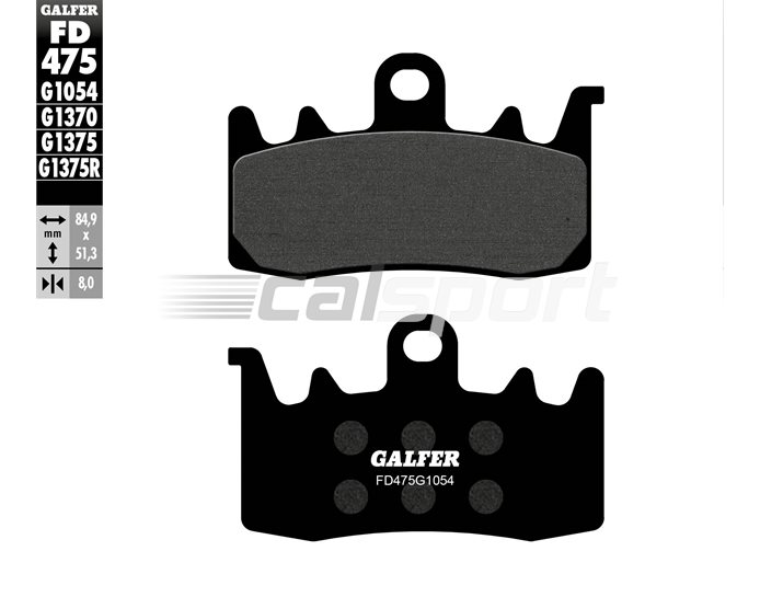FD475-G1054 - Galfer Brake Pads, Front, Semi Metal