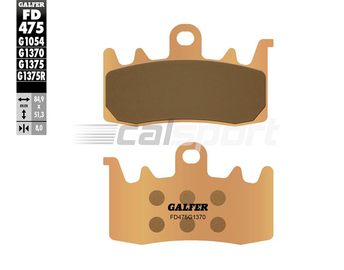 FD475-G1370 - Galfer Brake Pads, Front, Sinter Street - inc ,HP Wheels