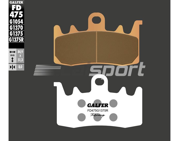 FD475-G1375R - Galfer Brake Pads, Front, Sinter Sport Race - inc SP