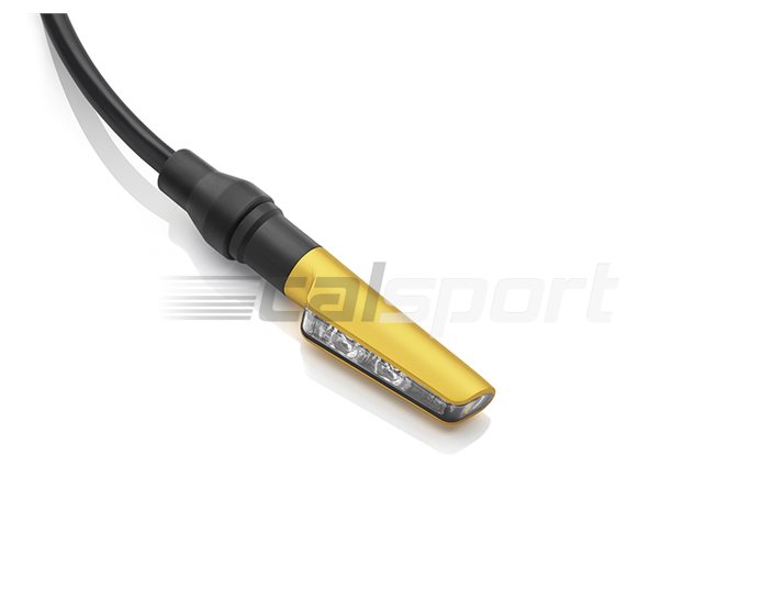 FR111G - Rizoma Indicator  CORSA L (inc front running), Gold, other colours available - mounting & wiring adapters recommended; resistors EE164H/EE164H
