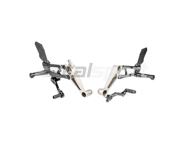 Gilles FX Racing Rearset Kit - Black - Conventional & Reverse Shift Possible