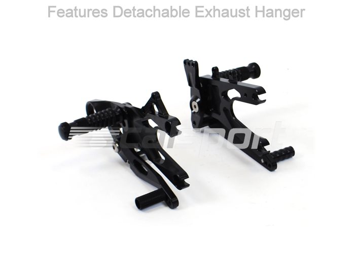 Gilles FX Racing Rearset Kit - Black - Conventional Gearshift Only (O.E. Brakelight Switch Retained)