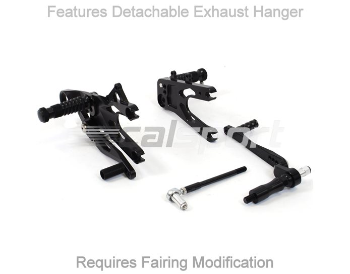 FXR-BM01-P-B - Gilles FX Racing Rearset Kit - Black - Reverse Gearshift Only (Requires Cutaway In Fairing)