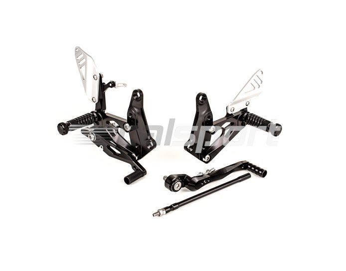Gilles FX Racing Rearset Kit - Black - Conventional Gearshift Only