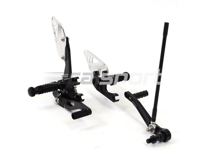 Gilles FX Racing Rearset Kit - Black - Conventional & Reverse Shift Possible