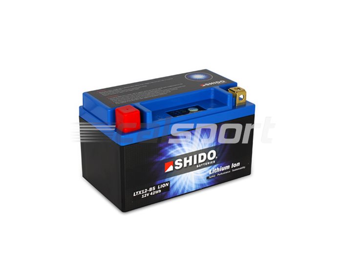 LTX12-BS-LION - Shido Lightweight Lithium Battery Replaces YTX12-BS - ie Models