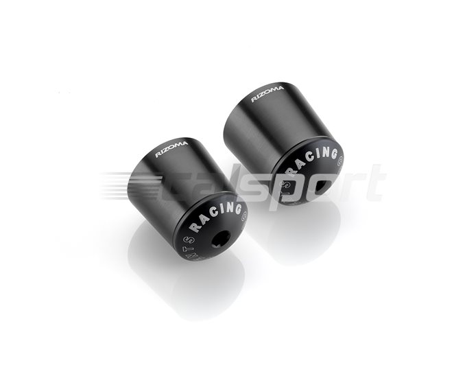 MA510B - Rizoma Bar Ends, 2 Color Conical, pair, Black, other colours available - fits 22.2mm and 28.6mm bars - fits OEM bars with 8mm threaded ends