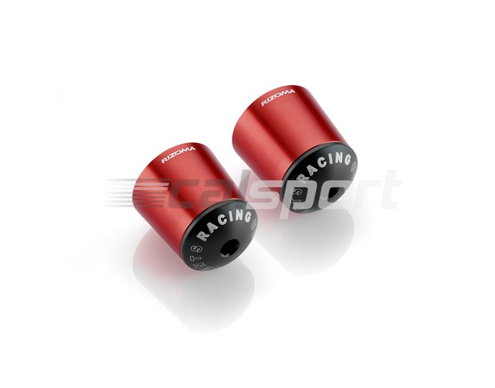MA510R - Rizoma Bar Ends, 2 Color Conical, pair, Red, other colours available - fits 22.2mm and 28.6mm bars - fits OEM bars with 8mm threaded ends
