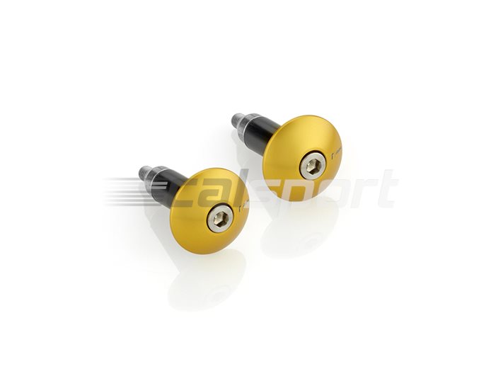 MA531G - Rizoma Bar Ends, Flat Cap, pair, Gold, other colours available - fits 22.2mm and 28.6mm bars