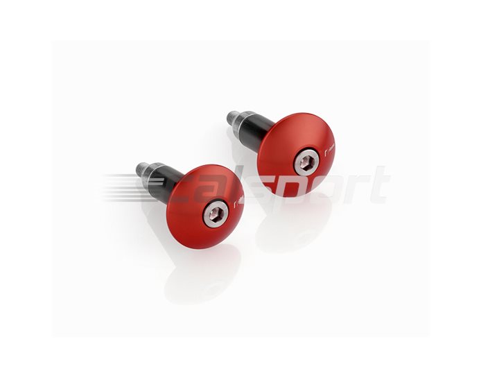 MA531R - Rizoma Bar Ends, Flat Cap, pair, Red, other colours available - fits 22.2mm and 28.6mm bars