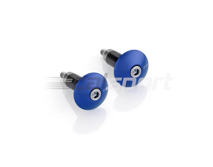 MA531U - Rizoma Bar Ends, Flat Cap, pair, Blue, other colours available - fits 22.2mm and 28.6mm bars