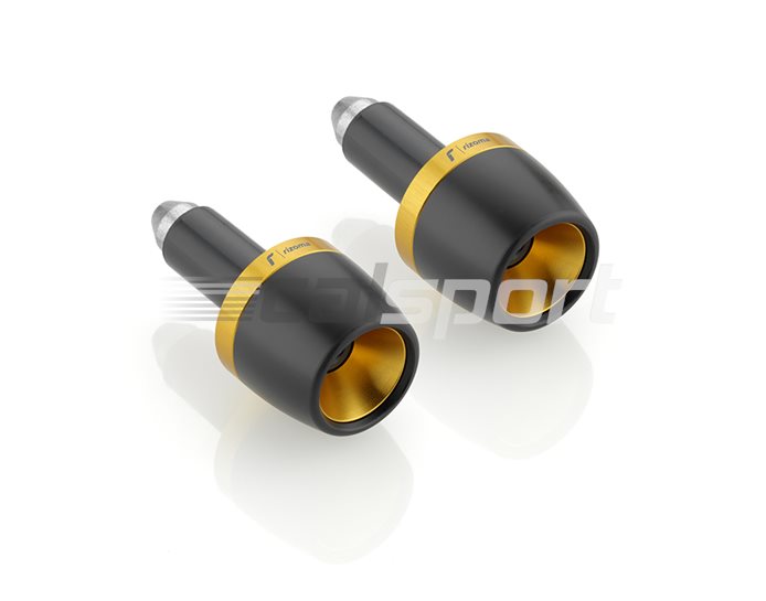 MA532G - Rizoma Bar Ends, Conical, pair, Gold, other colours available - fits 22.2mm and 28.6mm bars - adapter  required
