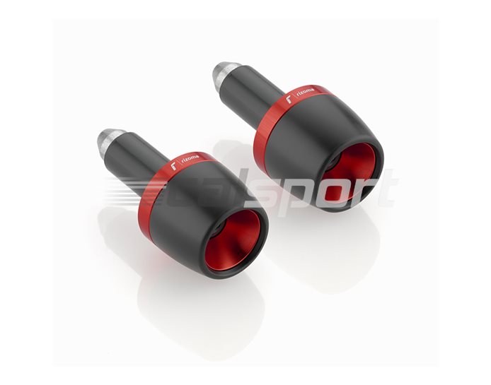 MA532R - Rizoma Bar Ends, Conical, pair, Red, other colours available - fits 22.2mm and 28.6mm bars - adapter MA600B required