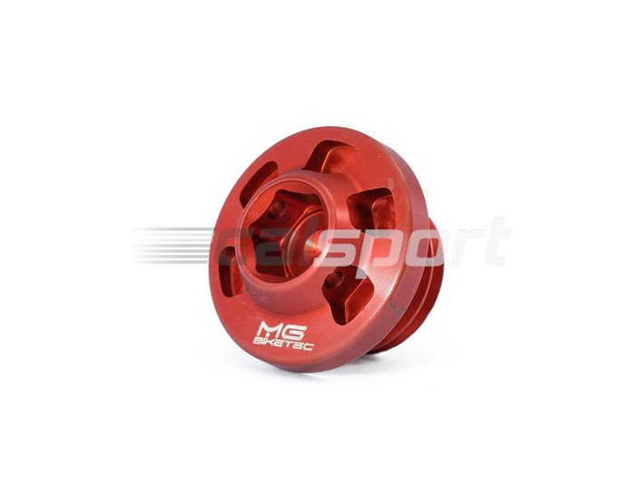 1530-651511 - MG Biketec Oil filler cap, wire lock ready - Red