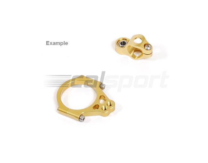 Hyperpro Steering Damper Mounting Kit, Gold, other colours available - In Original Position (damper reversed) - (CSC Black 90mm special damper)