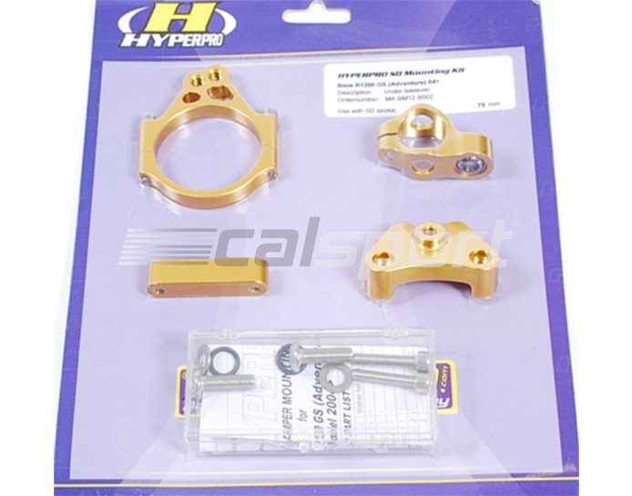 Hyperpro Steering Damper Mounting Kit, Gold, other colours available - In Front Of Bottom Yoke