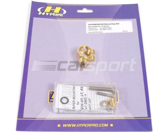 Hyperpro Steering Damper Mounting Kit, Gold, other colours available - In Original Position