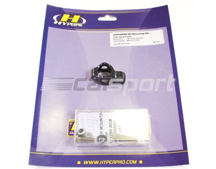 Hyperpro Steering Damper Mounting Kit, Black, other colours available - Top / Tank (916 Style)