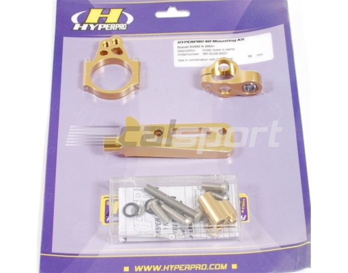 Hyperpro Steering Damper Mounting Kit, Gold, other colours available - Under Triple Clamp - N Model Only