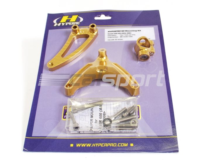 Hyperpro Steering Damper Mounting Kit, Gold, other colours available - Top / Tank (916 Style)