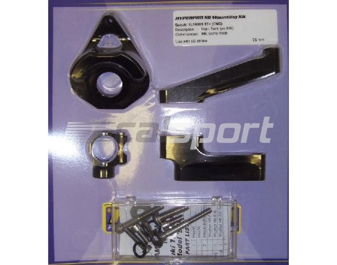 Hyperpro Steering Damper Mounting Kit, Black, other colours available - Top / Tank (916 Style)