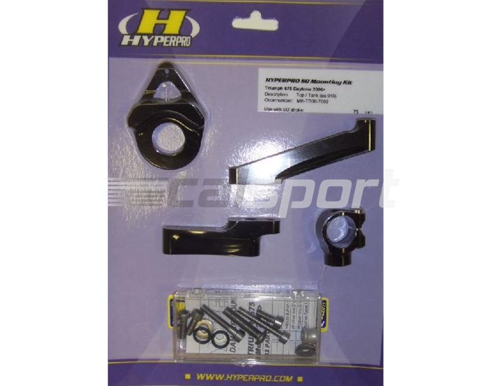 Hyperpro Steering Damper Mounting Kit, Gold, other colours available - Top / Tank (916 Style) - (Uses Standard 75mm Damper NL1/NP1)