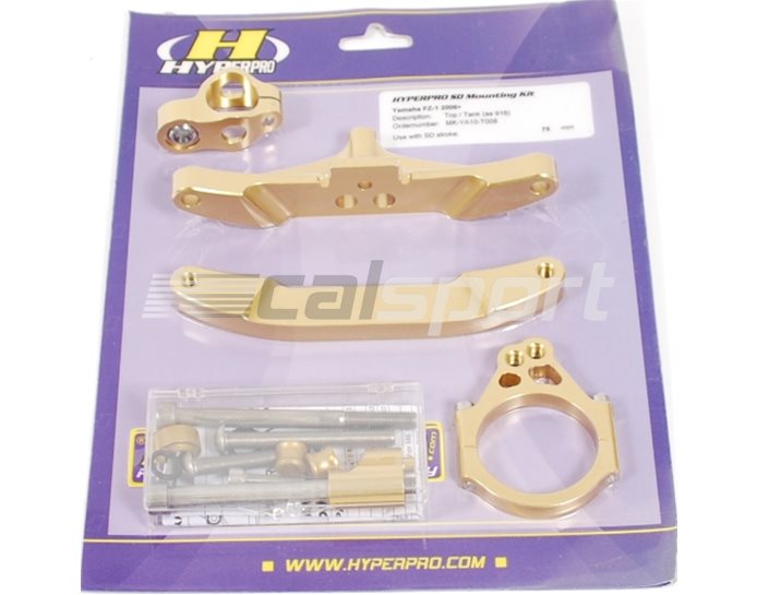 Hyperpro Steering Damper Mounting Kit, Gold, other colours available - Top / Tank (916 Style) - (Does NOT fit fairing model with ABS)