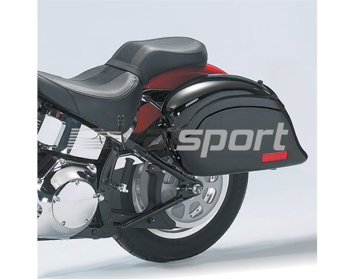 National Cycle CRUISELINER Smooth-Back Style Gloss Black Hard Saddlebags - SB306 Mounting Kit Required - Red Reflector