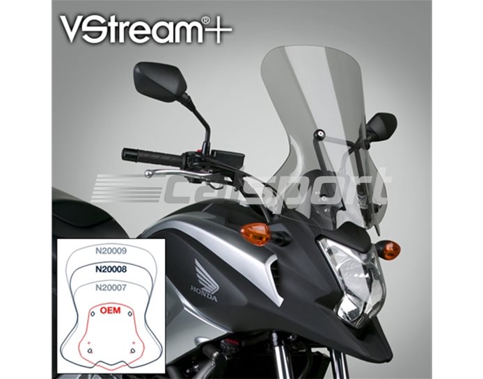 National Cycle VStream+ Windscreen Polycarbonate FMR Slightly Tinted, Medium - FMR Hard Coating (Includes Alloy Mounting Kit)
