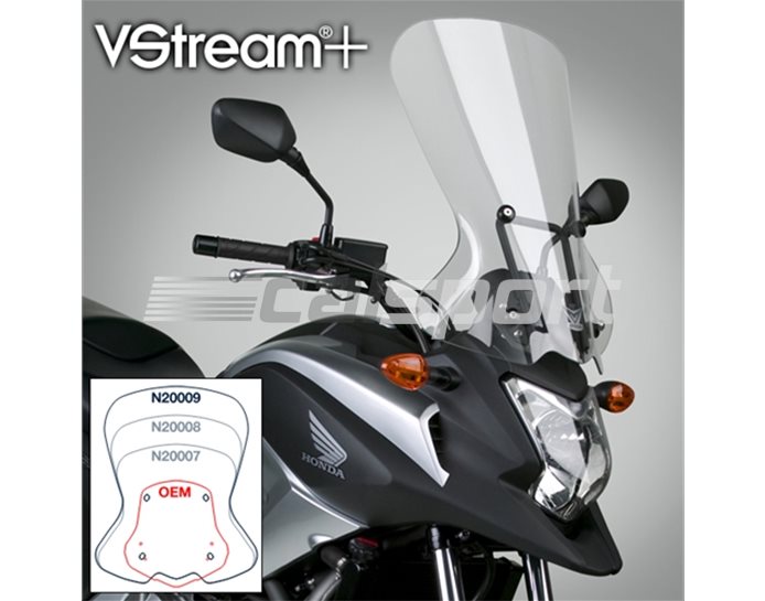 National Cycle VStream+ Windscreen Polycarbonate FMR Clear Tall - FMR Hard Coating (Includes Alloy Mounting Kit)