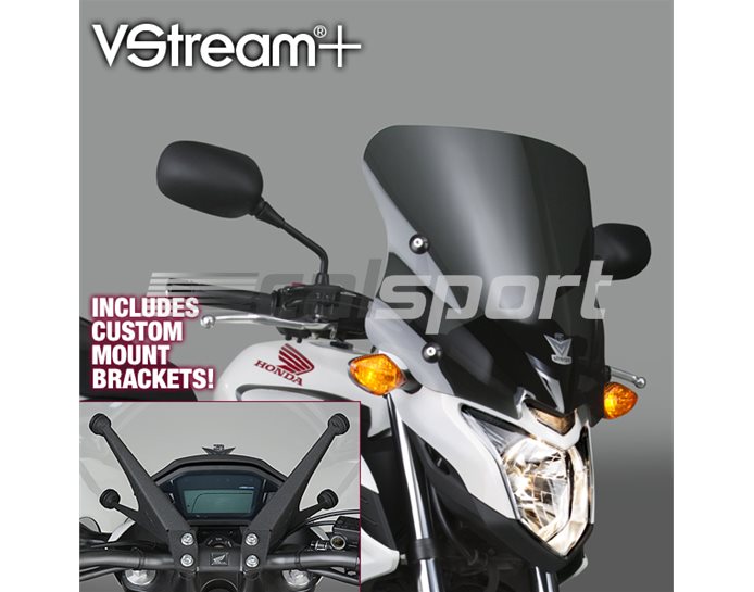National Cycle VStream+ Windscreen Polycarbonate FMR Dark Tint Short - FMR Hard Coating (Includes Alloy Mounting Kit)