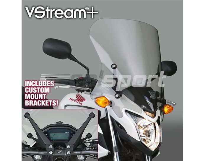 National Cycle VStream+ Windscreen Polycarbonate FMR Slightly Tinted, Medium - FMR Hard Coating (Includes Alloy Mounting Kit)