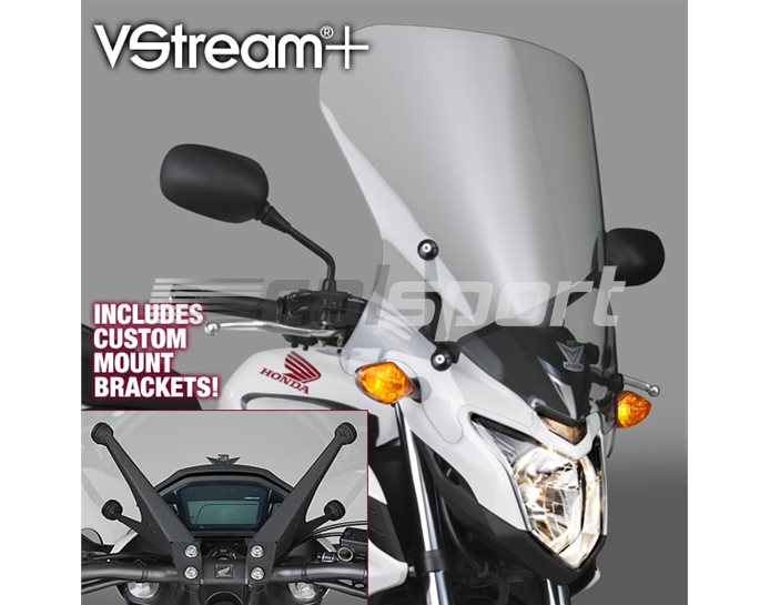 N20056 - National Cycle VStream+ Windscreen Polycarbonate FMR Clear Tall - FMR Hard Coating (Includes Alloy Mounting Kit)