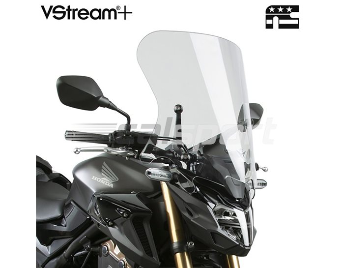 National Cycle VStream+ Windscreen Polycarbonate FMR Slightly Tinted, Medium - (Includes Alloy Mounting Kit)