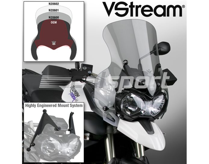 N20601 - National Cycle VStream+ Polycarbonate Slightly Tinted Sport Touring Screen - Will NOT Work With Triumph Adventure Light Kit