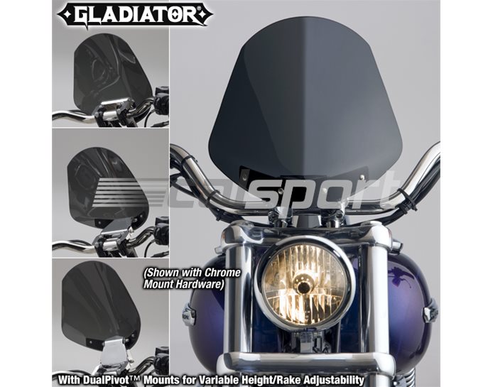 National Cycle GLADIATOR Dark Tint Screen With Black Dual-Adjust Mounting Kit