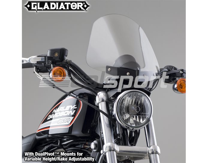 N2706 - National Cycle GLADIATOR Light Tint Screen With Black Dual-Adjust Mounting Kit - Single Clock Models - Single gauge only. Will not work on F