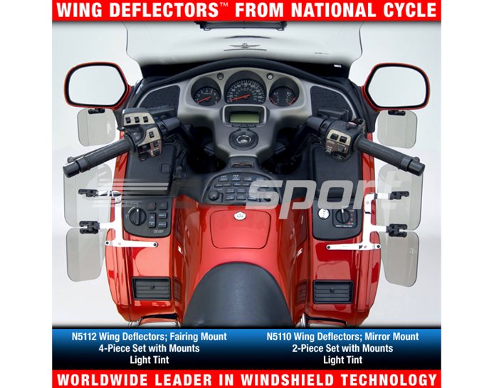National Cycle WING DEFLECTORS - Light Tint 4 Piece Fairing Mount Set - Airbag Models Only
