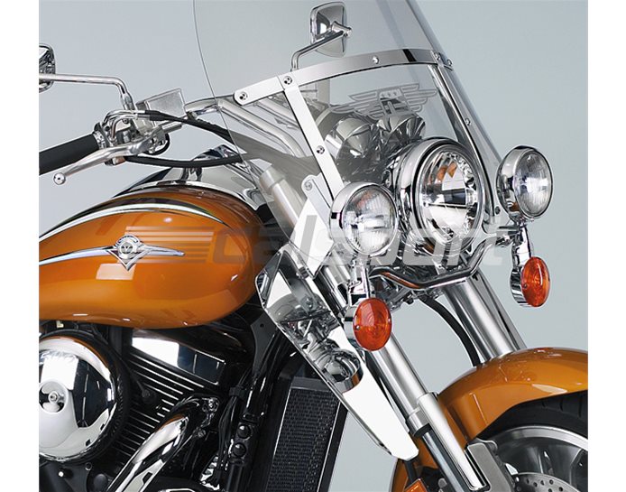 N943 - National Cycle LIGHT-BAR Complete Chrome Spotlight Kit - With Pre-Wired Spotlights And Indicators - B P Models - Will Also Fit Any Heavy-Dut