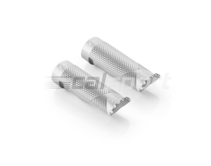 Rizoma Snake Footpeg, Silver, for pillion - adapter PE676B required, other colours available