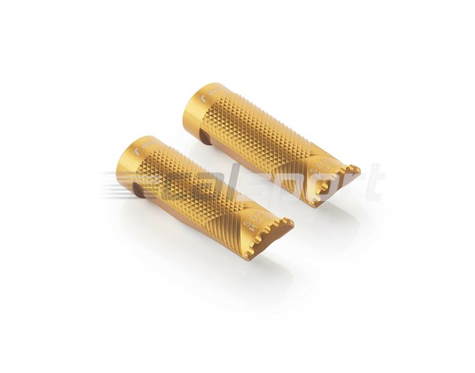 Rizoma Snake Footpeg, Gold, for rider - adapter PE760B required, other colours available