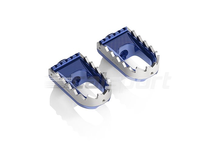 PE644U - Rizoma Escape S Footpegs, Blue, for rider - adapter PE713B required, other colours available